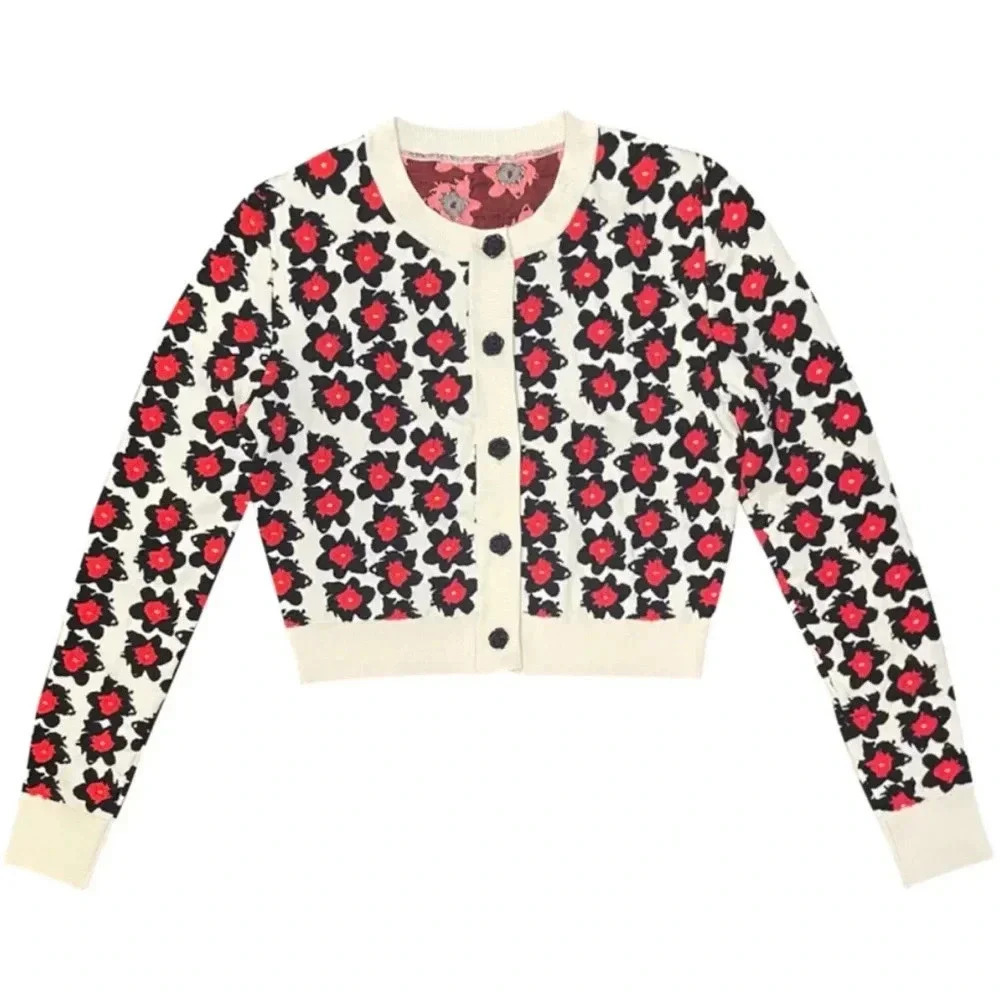 JONATHAN COHEN | FLORAL JACQUARD | CARDIGAN| SIZE SMALL